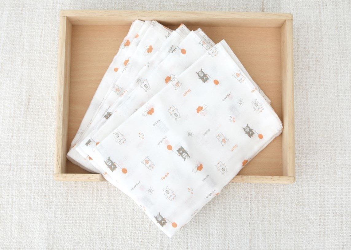 100% Silk Bamboo Diapers / Blanket - Bubble Bear - 5 pcs | Bebelaon - Mamarang