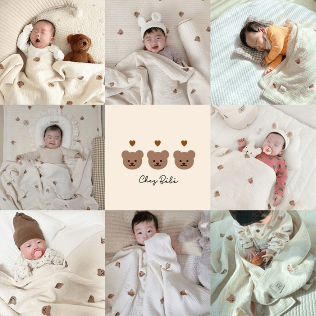 6 layer gauze blanket | 6중 자수 사계절 거즈 블랭킷 - Mamarang