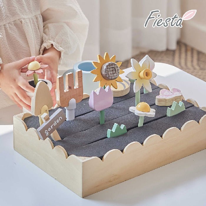 Wooden Play Flower Garden Set: Nature-Inspired Creativity for Kids - Mamarang