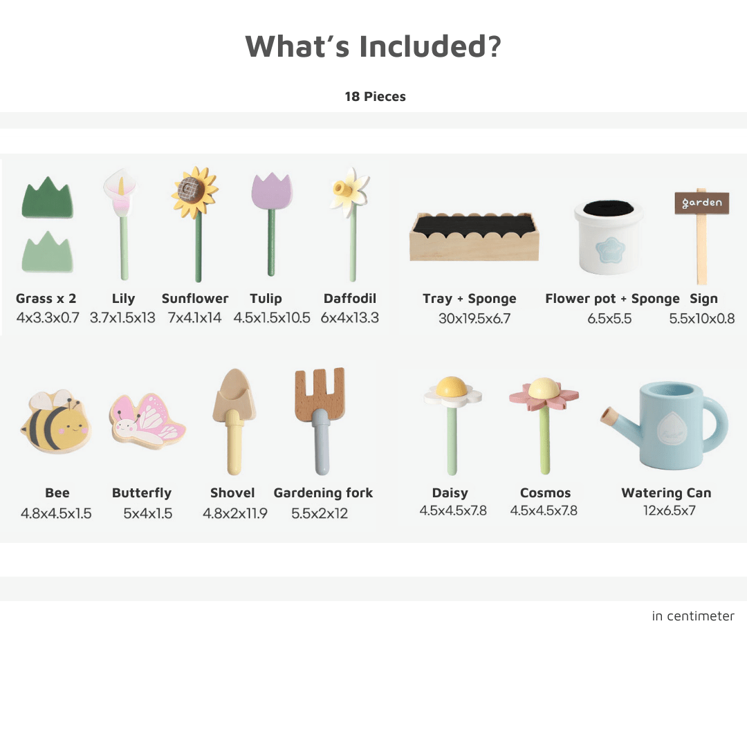 Wooden Play Flower Garden Set: Nature-Inspired Creativity for Kids - Mamarang