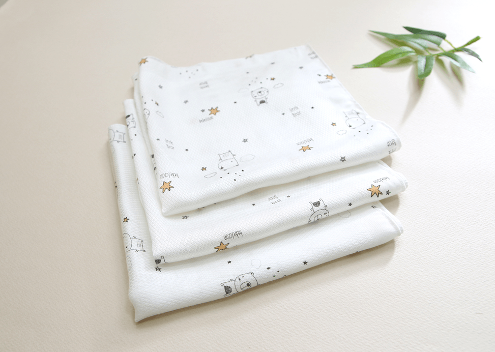 100% Silk Bamboo Washcloths - Bear Star - 10 pcs | Bebelaon - Mamarang