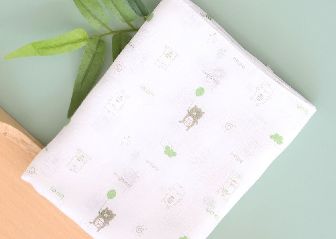 100% Silk Bamboo Washcloths - Bubble Bear - 10 pcs | Bebelaon - Mamarang