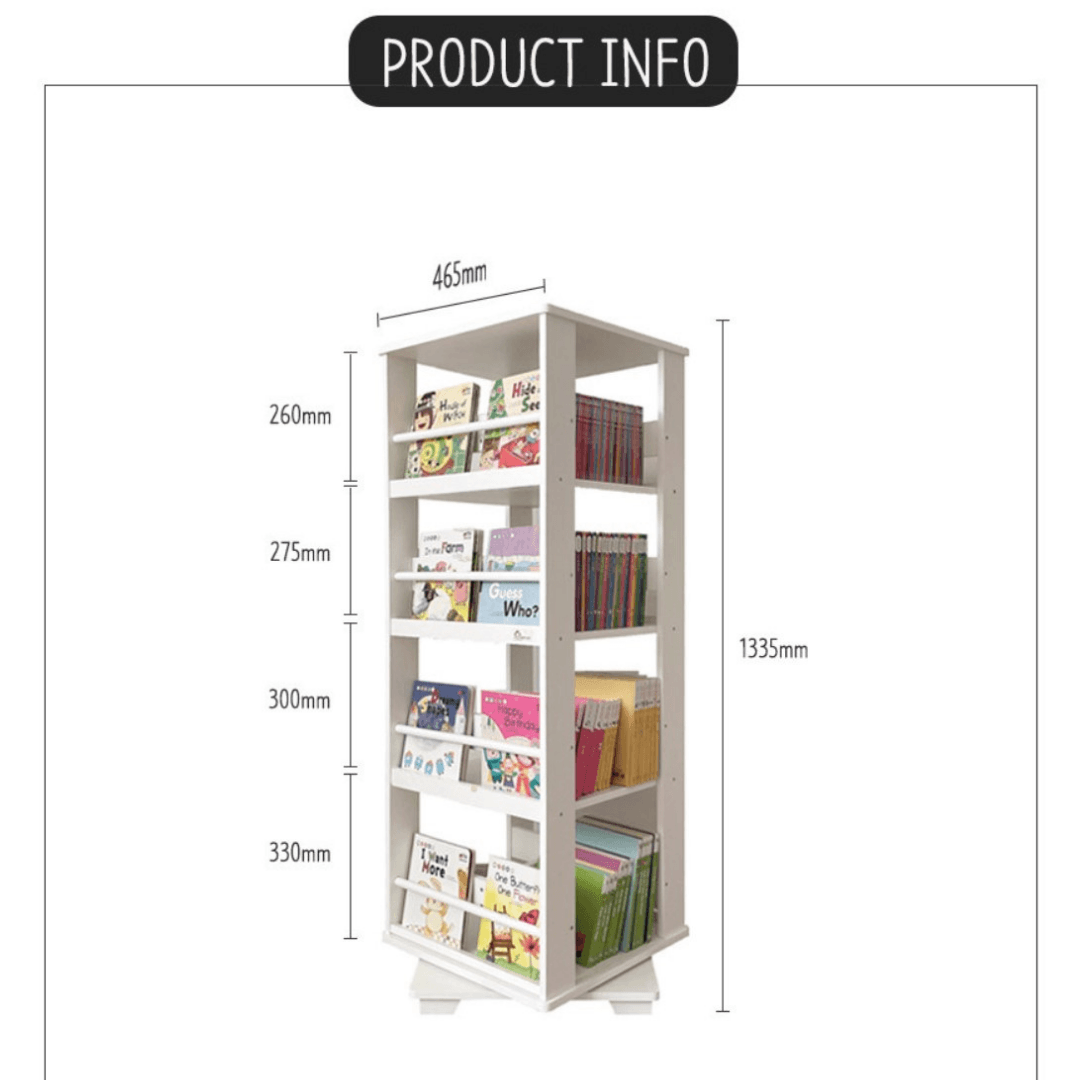 Fino 4 tier 360 Rotating Bookshelf | 피노 4단 회전책장 - Mamarang