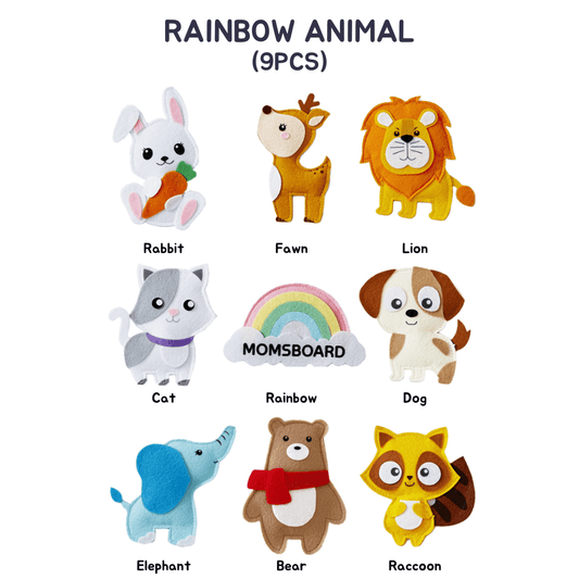 Magnetic Felt - Rainbow Animals: Discover a World of Colorful Friends - Mamarang