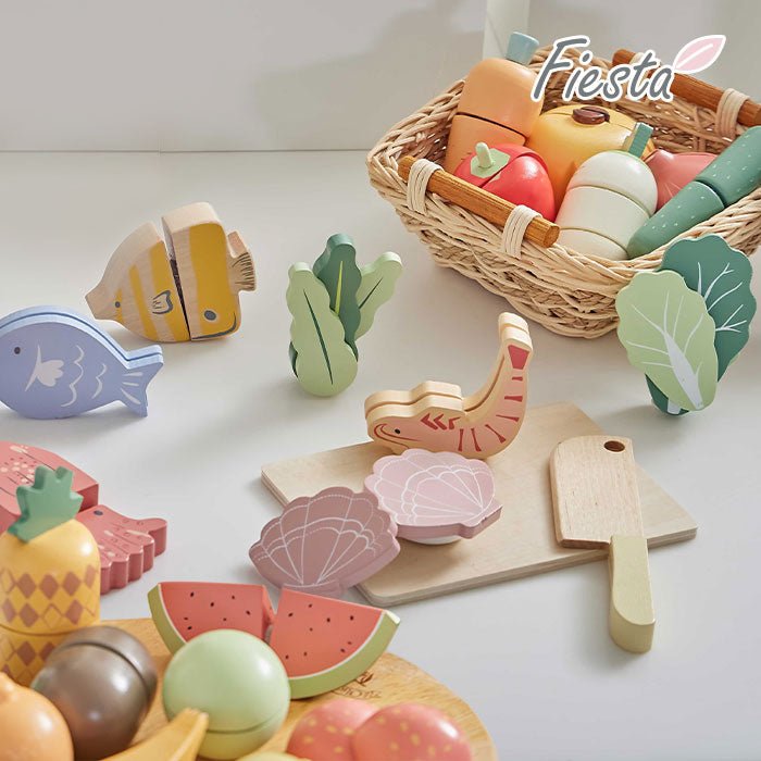 Wooden Play Cooking Role Play Set - 28 pieces: A Colorful Culinary Adventure for Kids - Mamarang